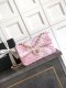 chanel cf pink&white Printed denim gold hardware