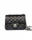 chanel mini cf black shiny lambskin sliver hardware