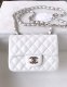 chanel mini cf white shiny lambskin sliver hardware