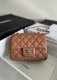 chanel mini cf Caramel shiny lambskin sliver hardware
