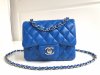 chanel mini cf blue shiny lambskin sliver hardware