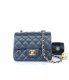 chanel mini cf navy shiny lambskin gold hardware