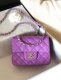 chanel mini cf purple shiny lambskin sliver hardware