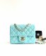 chanel mini cf Tiffany Blue shiny lambskin gold hardware