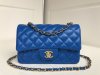 chanel cf Royal Blue shiny lambskin gold hardware