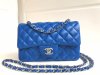 chanel cf Royal Blue shiny lambskin sliver hardware