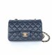 chanel cf Dark Blue shiny lambskin gold hardware