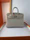 Hermes Birkin 25 Matt Alligator Crocodile Handbag in Pearl grey