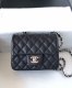 chanel mini cf black Caviar calfskin sliver hardware