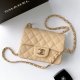 chanel mini cf beige Caviar calfskin gold hardware