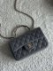 chanel 23k mini handle cf grey shiny lambskin steel hardware