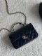 chanel 23k mini handle cf black shiny lambskin steel hardware