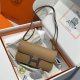 Hermes Constance Elan Epsom Shoulder Bag in Chevre Gold Silver Hardware