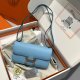 Hermes Constance Elan Epsom Shoulder Bag in Celeste Silver Hardware