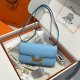 Hermes Constance Elan Epsom Shoulder Bag in Celest Golden Hardware