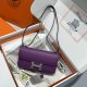 Hermes Constance Elan Epsom Shoulder Bag in Anemone Silver Hardware