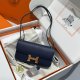 Hermes Constance Elan Epsom Shoulder Bag in Deep Bleu Golden Hardware