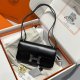Hermes Constance Elan Epsom Shoulder Bag in Noir Silver Hardware