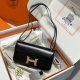 Hermes Constance Elan Epsom Shoulder Bag in Noir Golden Hardware