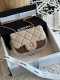 chanel 24k cf Beige Brown Teddy Bear Shearling copper hardware small