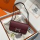 Hermes Constance Elan Epsom Shoulder Bag in Rouge Grenat Silver Hardware