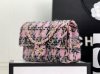 chanel cf Pink Black White tweed gold hardware