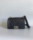 chanel leboy black Caviar Chevron Quilted sliver hardware small