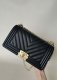chanel leboy black Caviar Chevron Quilted gold medium