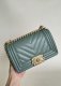 chanel mini leboy matcha green Caviar Chevron Quilted gold hardware small