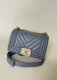 chanel mini leboy grey Caviar Chevron Quilted gold hardware small