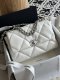 chanel 19 bag white shiny lambskin sliver cc gold&sliver hardware medium chanel 19 bag white shiny lambskin sliver cc gold&sliver hardware medium