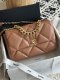 chanel 19 bag caramel shiny lambskin gold cc gold&sliver hardware medium chanel 19 bag caramel shiny lambskin gold cc gold&sliver hardware medium
