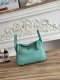 Hermes Mini Lindy Taurillon Clemence 19 Bleu Atoll