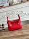 Hermes Mini Lindy Taurillon Clemence 19 Rouge casaque