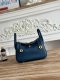 Hermes Mini Lindy Taurillon Clemence 19 Deep bleu