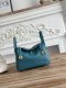Hermes Mini Lindy Taurillon Clemence 19 Bleu Jean