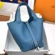 Hermes Clemence Picotin Lock 22 Bleu Jean