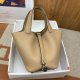 Hermes Clemence Picotin Lock 22 Chevre Gold