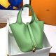 Hermes Clemence Picotin Lock 22 Avocado Green