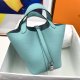 Hermes Clemence Picotin Lock 22 Bleu Atoll