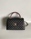 chanel coco handle red bag black grained calfskin gold hardware