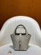 Hermes Ostrich Picotin Lock 22 Gris Neve
