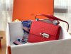 Hermes Ostrich Verrou 21 Rose Azalee