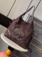 chanel tote bag dark brown suede leather sliver hardware