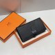Hermes Togo Bearn Gusset Wallet Black