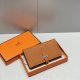 Hermes Togo Bearn Gusset Wallet Brown