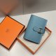 Hermes Epsom Bearn Gusset Wallet Bleu Jean Golden Hardware