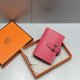 Hermes Epsom Bearn Gusset Wallet Rose Azalee Silver Hardware