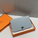 Hermes Togo Passport Holder bleu lin