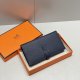 Hermes Togo Bearn Gusset Wallet Deep bleu